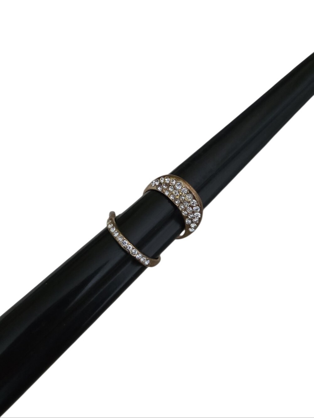 Size 7 Crystal Pave Gold-Tone Open Band Ring